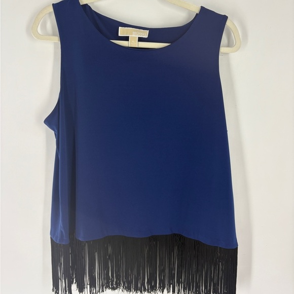 Michael Kors Tops - Michael Kors Women's Frayed Fringe Tank Top Navy Blue